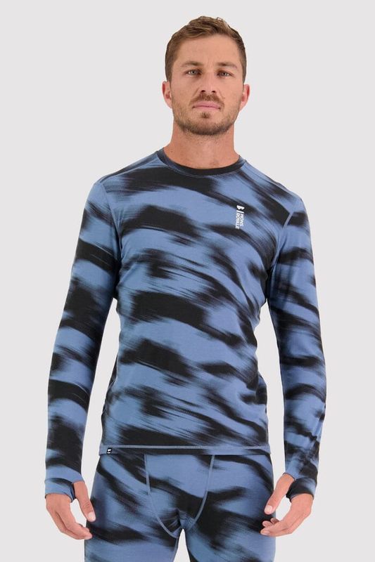 Mons Royale Mens Cascade Merino Flex 200 LS Blue Motion