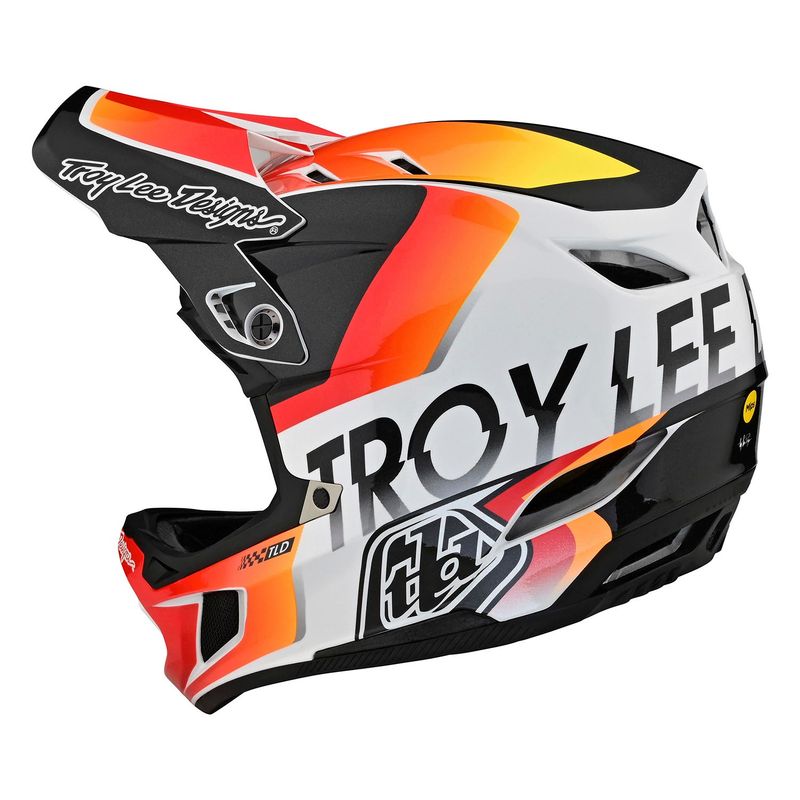 Troy Lee Designs D4 Composite Helmet Qualifier White/Orange