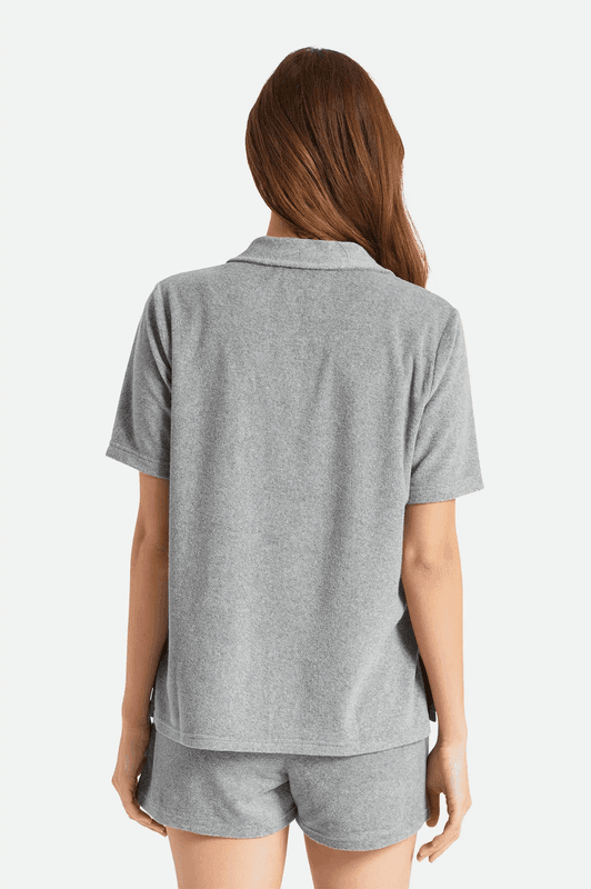 Brixton Bunker Bella Boyfriend Knit Korterma Skjorte Heather Gre