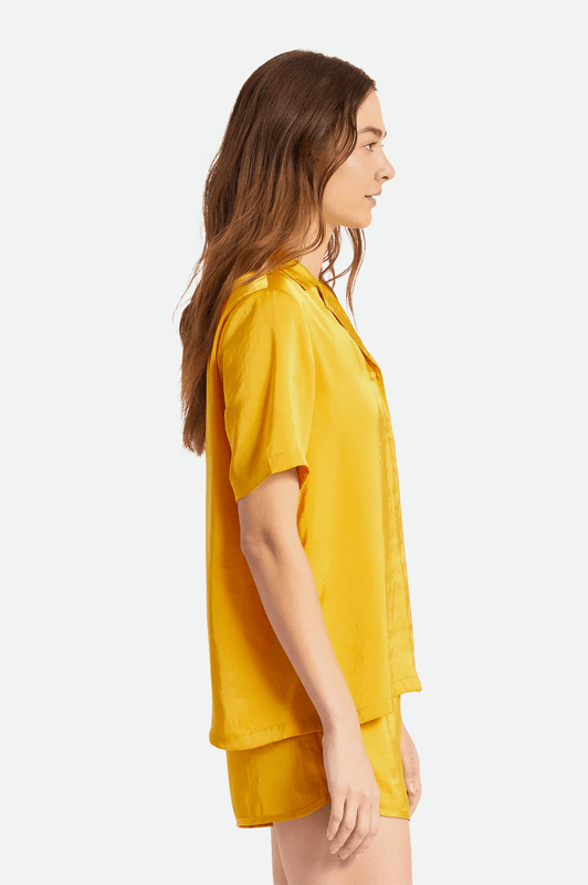 Brixton Bunker Flight Boyfriend Woven Short Sleeve Golden Glow